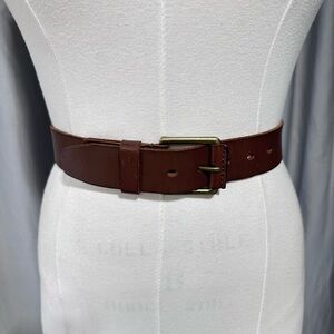 Brown Leather Belt with Brass Buckle Timberland Mens Belt Size 34 Western Unisex